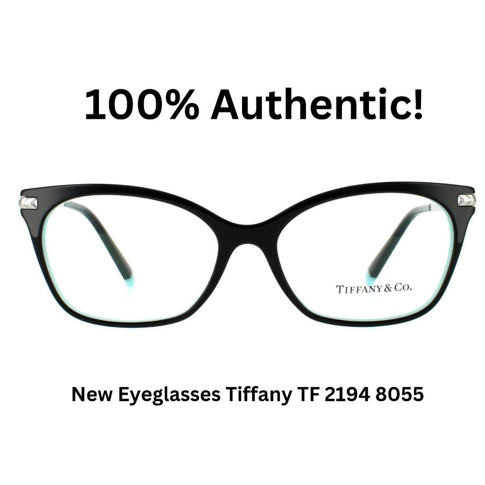 New Beautiful Tiffany & Co. Eyeglasses TF 2194 8055 Black Blue $625 - Picture 3 of 3